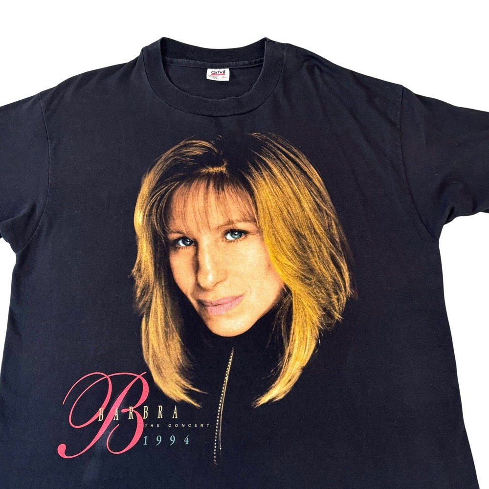 Vintage 1994 Barbra Streisand The Concert Tour T-Shirt Anvil USA Made XL Black
